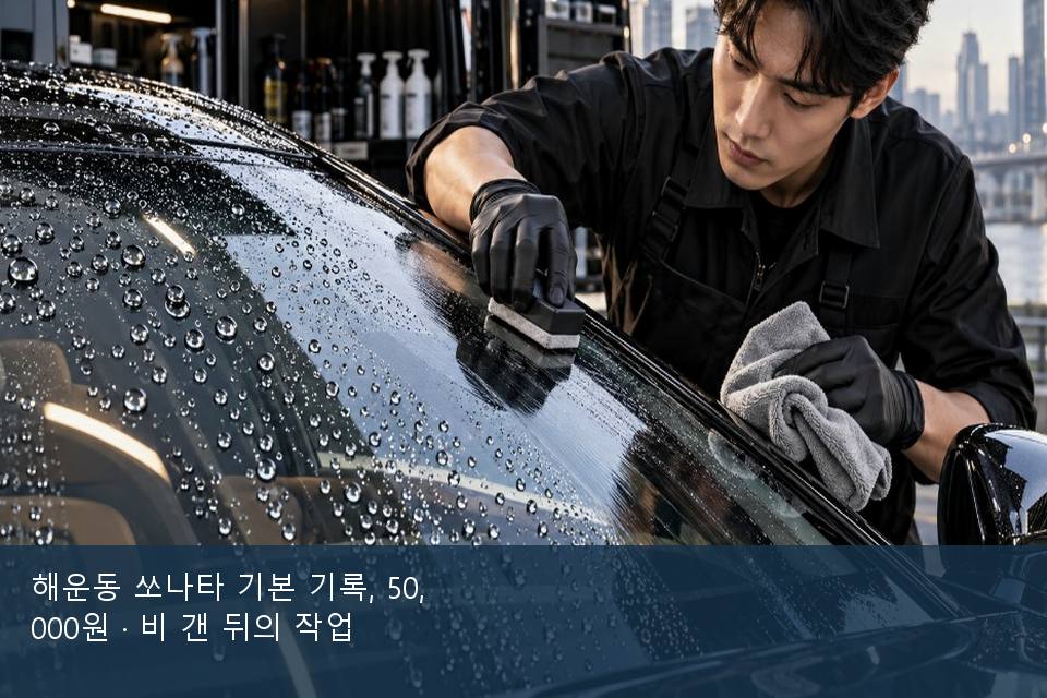 해운동 쏘나타 기본 기록, 50,000원 · 비 갠 뒤의 작업